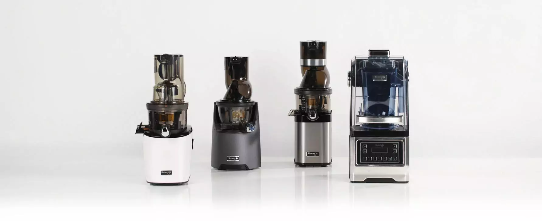 Two models wearing women's black cotton crewneck tee and off-white cotton crewneck tee.